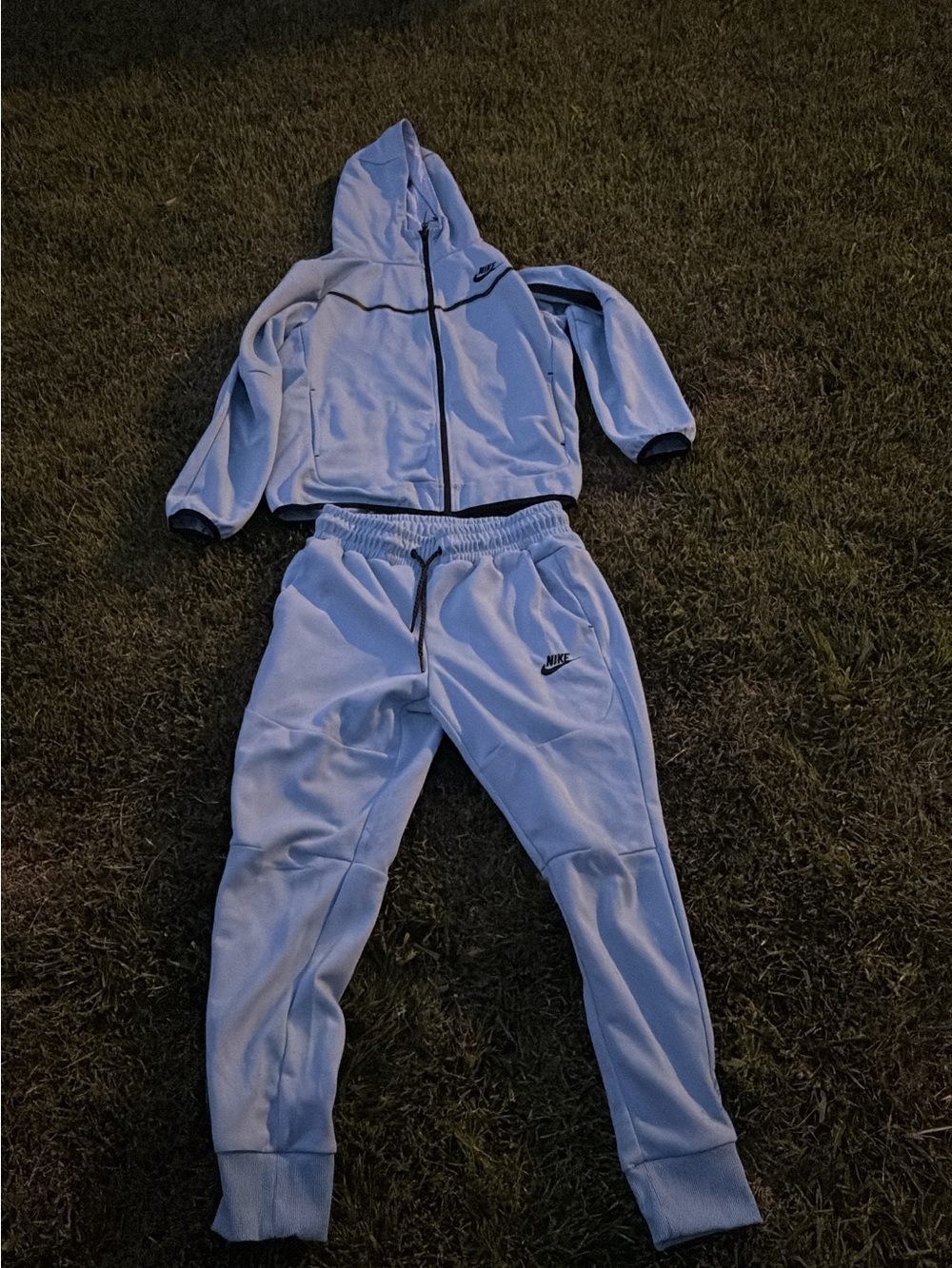 Nike men's Pale Blue Hooded Track Jacket and Joggers Set